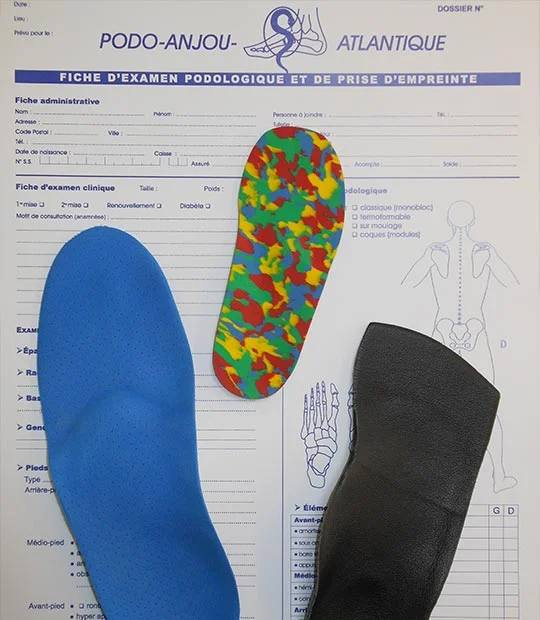 Bilan podologique pour création de semelles orthopédiques sur mesure à Angers